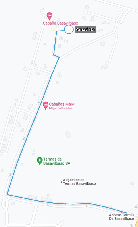 Ubicaón bungalow en las termas